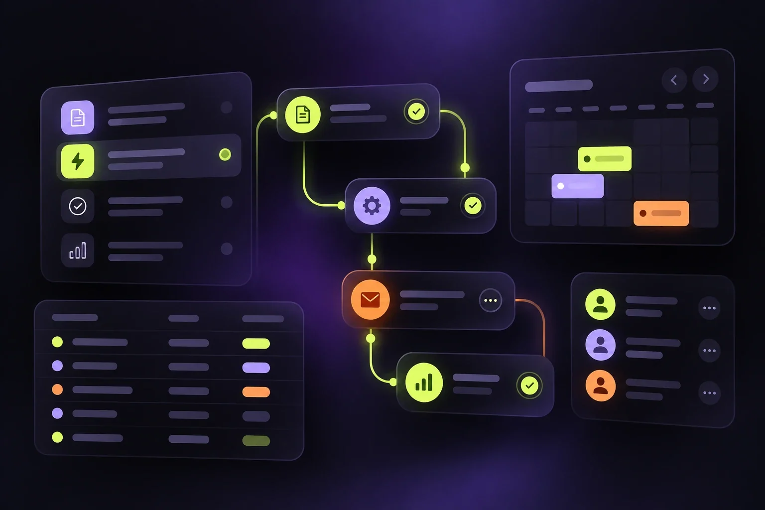 Interfaccia modulare con flussi, dati e automazioni