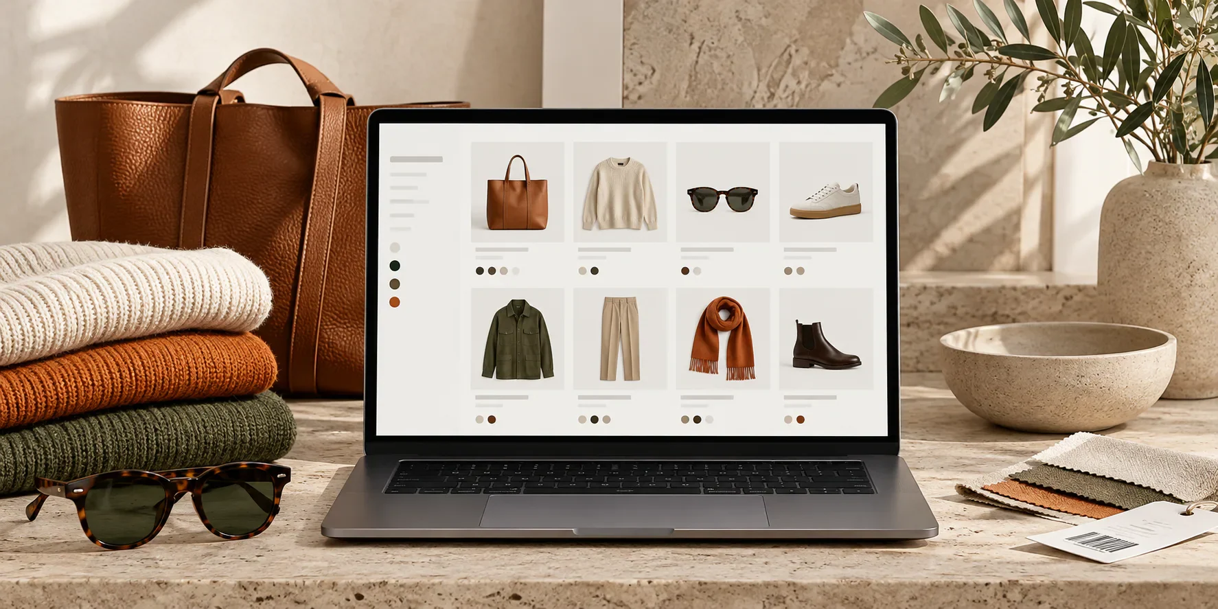 Catalogo e-commerce organizzato per categorie, prodotti e varianti