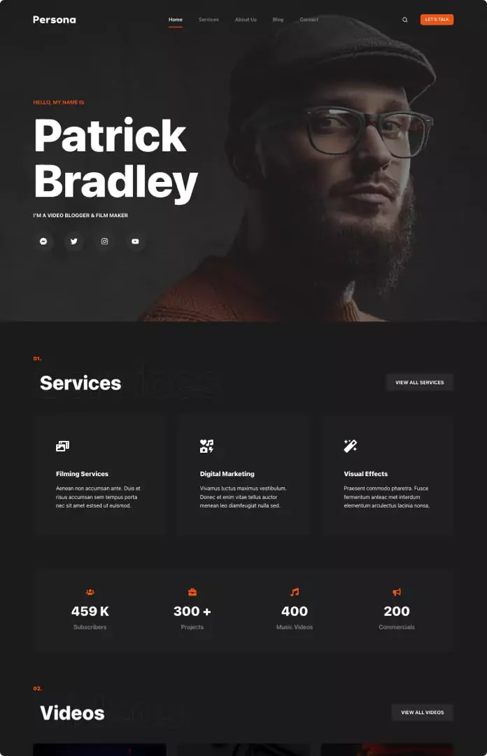Sito creativo e portfolio