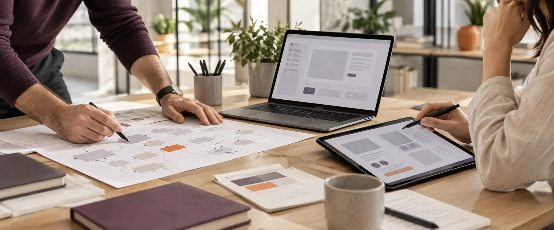 Due professionisti confrontano il processo di lavoro con un prototipo software